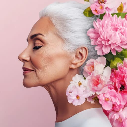Woman Surrounded By Flowers